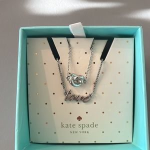 Kate Spade Silver “Love” knot necklace